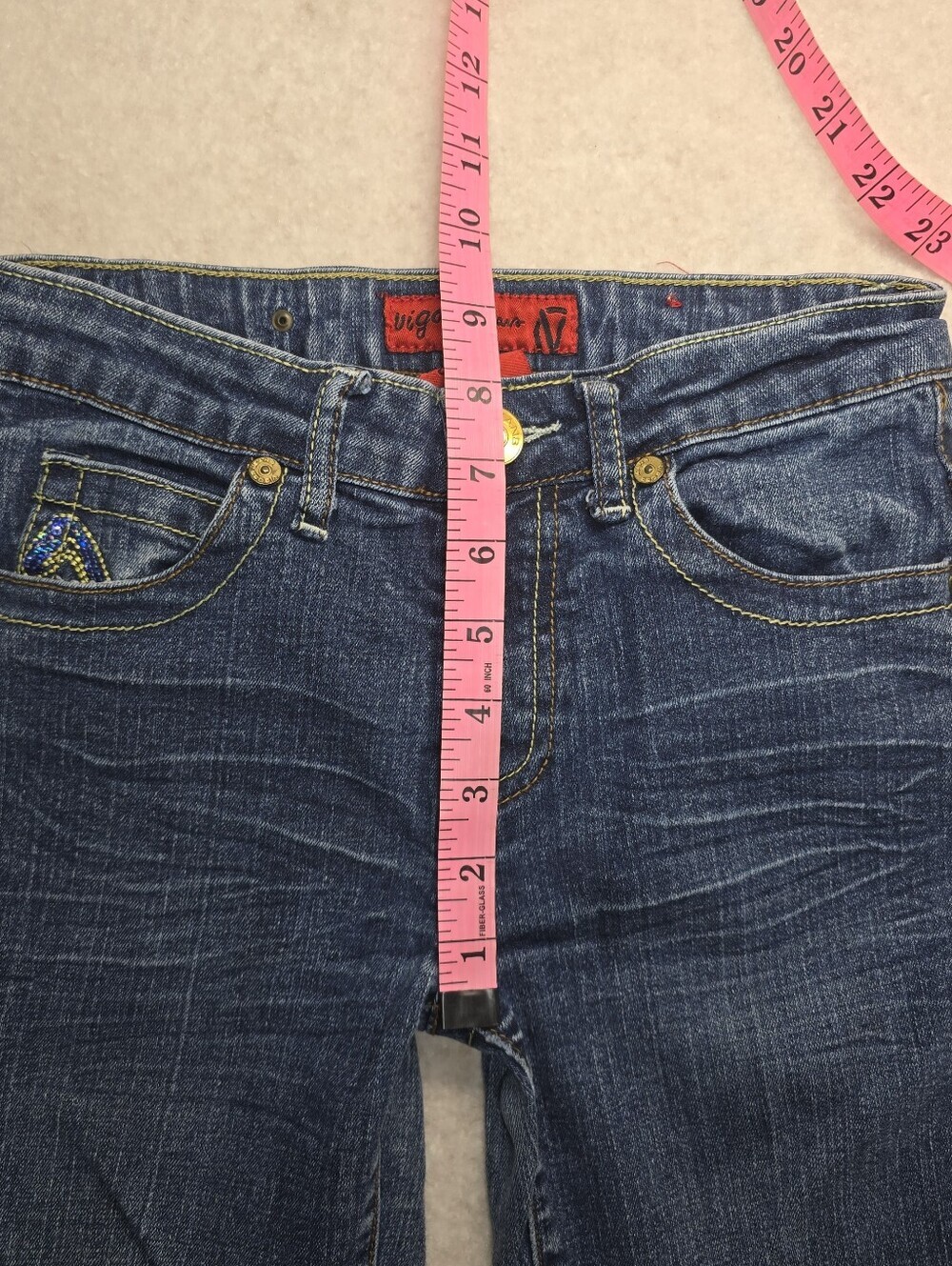 Vigoss Bootcut Low-rise Mid Wash Blingy Girls Jeans Size 12 - Picture 9 of 12